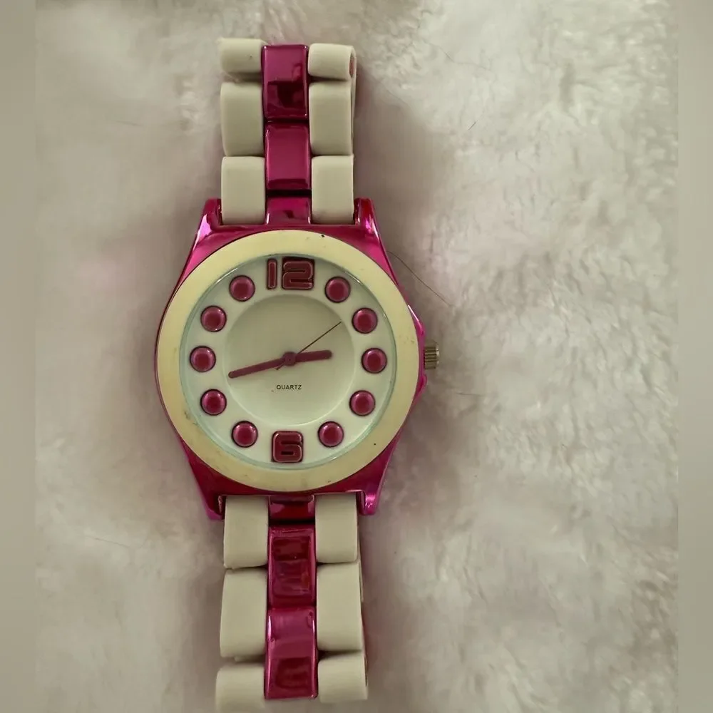 Women’s Pink and White Watch